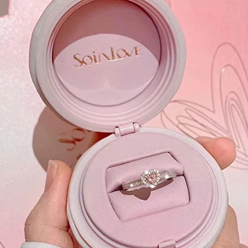 Jóias femininas anéis de coração simulado anel de diamante imitação moçambicana anel de casamento para namorada presentes de aniversário anéis correspondentes