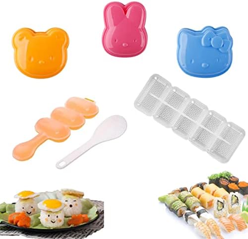 Moldes de arroz para bento, moldes de sushi para crianças, moldes de bola de arroz com arroz shake de fabricante de bolas, quadrado