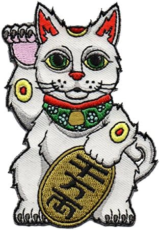 Boa sorte Cat Maneki -Neko - apliques de patch bordados
