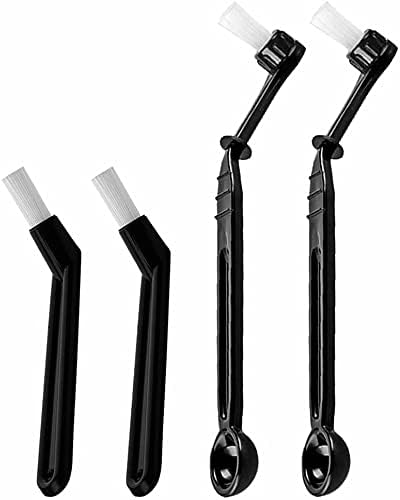 Brush de limpeza de garger de 4 PCs, escova de café expresso de pó e escova de máquina de espresso de nylon com colher para fabricantes de massas de barista de grãos de feijão