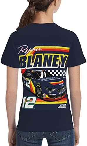Asfrsh Ryan Blaney 12 camisa para menina adolescente e garoto impressão de manga curta Tee Athletic Classic Shirt Crewneck T-shirt