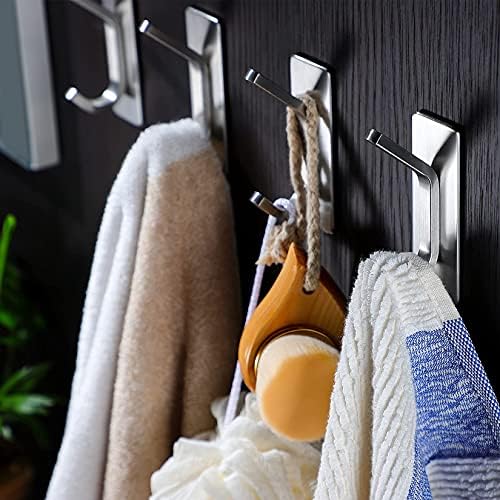 Pacote de suporte de toalha Taozun com gancho de toalha de 4 pacotes, bastão de anel de toalha autônoma na parede, escova de aço inoxidável