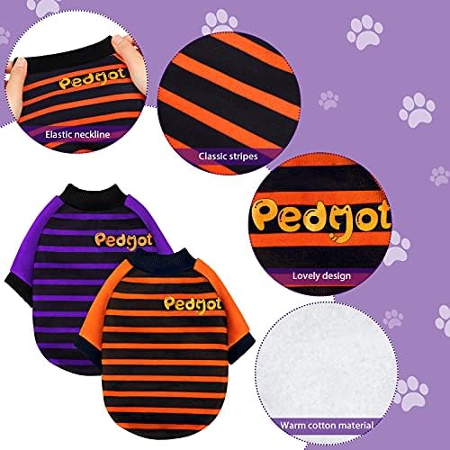Pedgot 2 pacote de halloween camisa de cachorro listrada fantasia de algodão macia