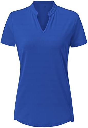 GOPUNE Women's V Neck Golf Polo Camisetas de colarinho de colarinho curto tênis rápido seco