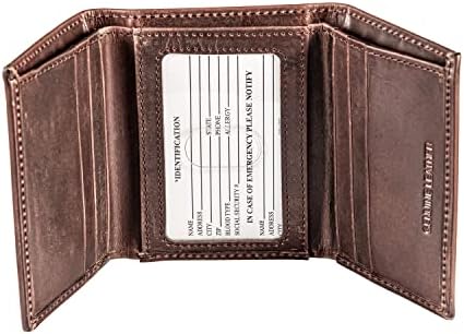 Evergreen Las Vegas Raiders Brown Tri Fold Wallet, couro genuíno com caixa de presente incluída