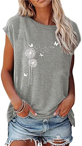 Camisetas de grandes dimensões para mulheres, triturador de impressão casual de verão Caminhada vintage