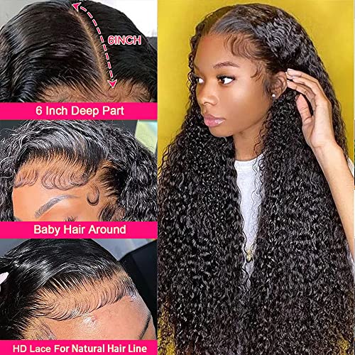 Baluiki Wave Deep Wave Lace Front Wigs Humanos 13x6 Lace Frontal Curly Wigs Para mulheres negras molhadas e onduladas HD