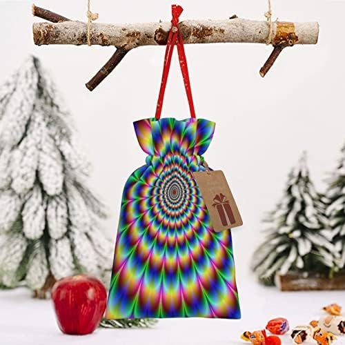 Sacos de presentes de natal de traços de natal arco-íris spin-psicedélico Sacos de embalagem sacos de embrulho de presentes