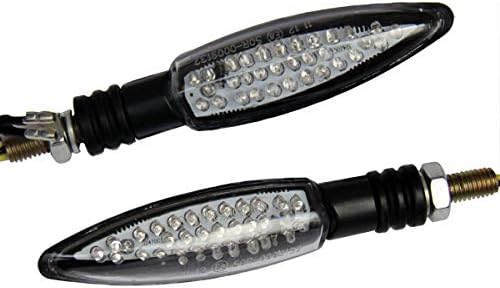 Motortogo 2pcs Indicadores de sinal de virada de LED preto piscar as luzes ósseas de peixes Amer Compatível para 2015 Ducati Monster