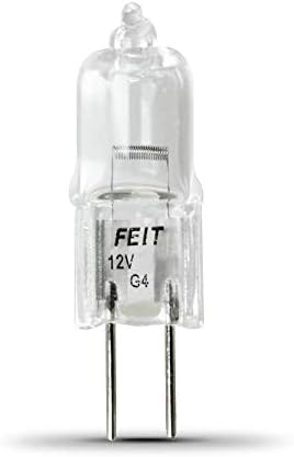 Feit Electric bpq20t3/rp bulbo de halogênio T3 de 20 watts com base bi-pino G4, transparente, 2800k branco quente,