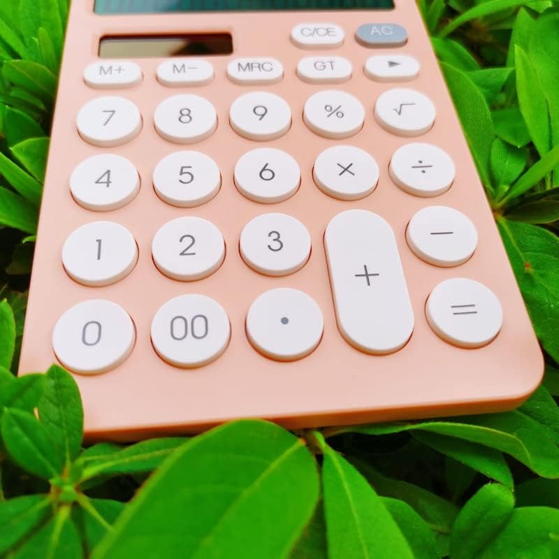 Calculadora de mesa de 12 dígitos de ganfanren, ferramenta de contabilidade de negócios financeiros de 12 dígitos Bateria laranja e energia solar