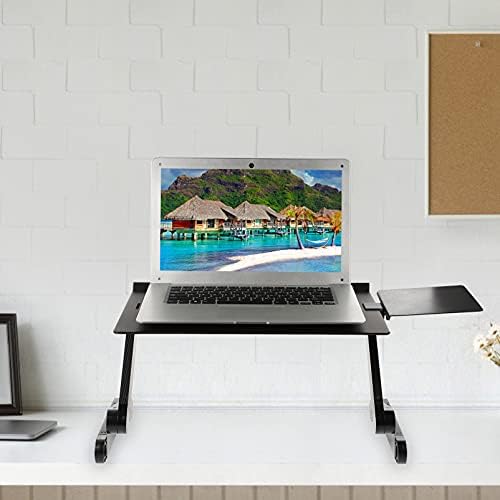 Desk de laptop da mesa do vorcool mesa de lapto de laptop de mesa portátil com fã de resfriamento Cama dobrável mesa de bandeja