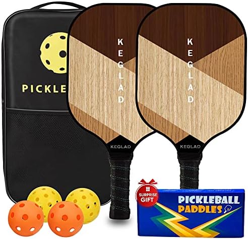 Keglad pickleball pusdles, piquetes de pickleball de grafite Conjunto de 2, bola de pickleball leve com 4 bolas de pickleball e 1 bolsa