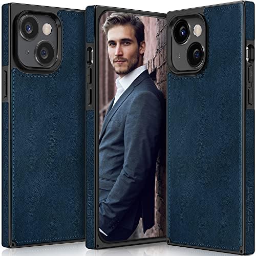 Lohasic para iPhone 14 Plus Caixa de telefone, borda quadrada, capa de ponto de couro vintage PU para mulheres girs, pára-choques