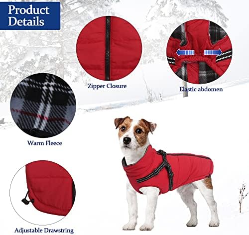 Casacos de inverno para cães de estimação quente, jaqueta de cães, colete refletivo à prova d'água, roupas de cachorro pequenas