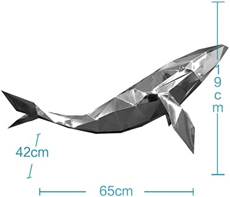 WLL-DP Creative Whale Paper Sculpture 3D Modelo de papel geométrico decoração doméstica Troféu Diy Trophy Origami Puzzle Photo adereços,