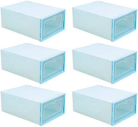 Bin de armazenamento branco Hemoton Bin 6pcs armazenamento de sapatos empilhável caixa de sapatos Organizador de sapato plástico