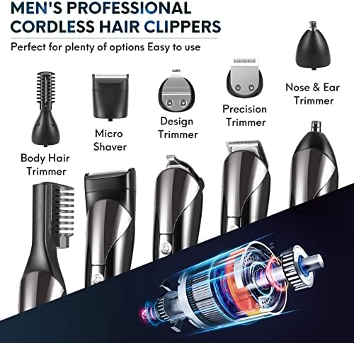 Gpeestrac Beard Trimmer Para homens, barbeadores de barbear elétricos à prova d'água IPX7, aparador de cabelo para o corpo do bigode