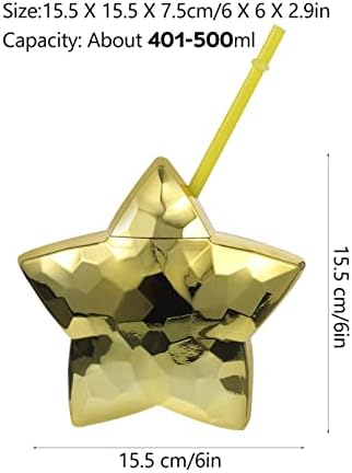 Didiseaon Plástico Canudos Estrela em forma de palha xícaras de palha plástica garrafa de água de leite de chá de chá com