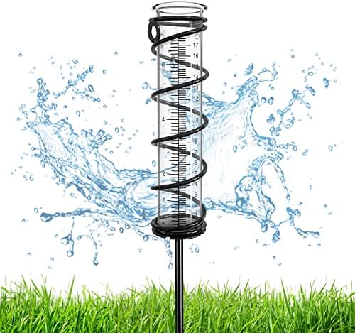 Sycozupy Rain Gauge, Atualização de 7 Atualização de vidro chuva de chuva de pinça ao ar livre chuva detaquecível com estoque