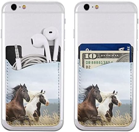 Horses Running Art Phone Case Card Card, PU CATURA DE CARTÃO DE CRÉDITO DE CATO AUTOMENTE PARA 2,4X3.5 POLENTE Smartphone