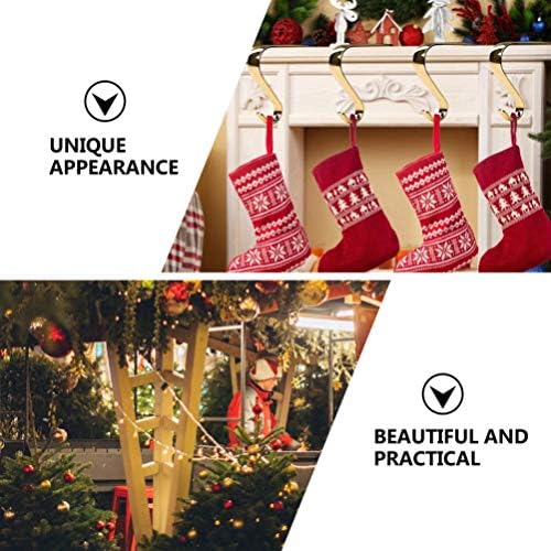 Besportble Christmas Decorations 2pcs Christmas Stockings Titulares Mantel ganchos cabide Christmas Grip meias clipe