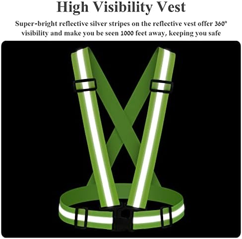 Tiras de colete refletivo Astini, colete de segurança elástica ajustável Cinturão refletiva de alta visibilidade Ultralight e confortável para executar
