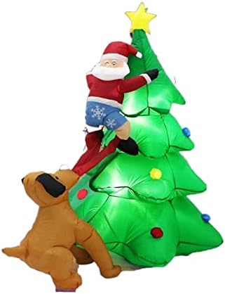 Pifude Pai natal de Natal Árvore de Natal inflável de 8 pés de Natal Festa de iluminação ao ar livre Decorações de