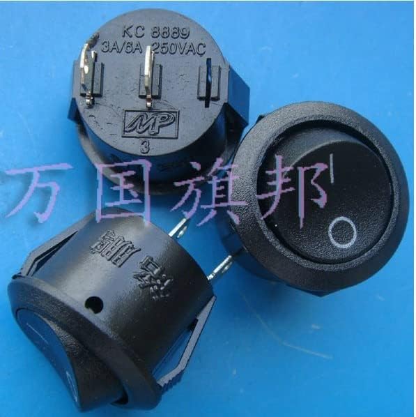 50pcs 3A 250VAC Diâmetro: 20mm 2p Rockey Switch/Switch circular