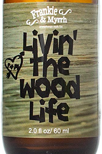 Frankie e Myrrh Livin 'The Wood Life | Patchouli, baunilha, sândalo, perfume natural de cedro/colônia | Spray de óleo essencial para relaxamento e meditação | Irlagem de aromaterapia com óleos puros