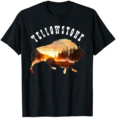 T-shirt de design de búfalo do Parque Nacional de Yellowstone