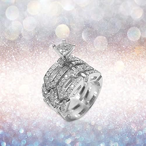 Dbylxmn Creative Wear Fashion Fashion Valentine Rose Ring RingDiamond Be -Kle Diamond Ring empilhado anel Ringcan