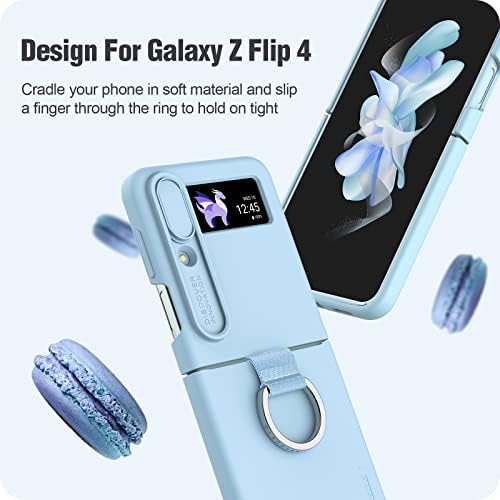 Nillkin Samsung Galaxy Z Flip 4 Caixa construída na capa da lente da câmera deslizante, flip 4 estojo com anel protetor de silicone