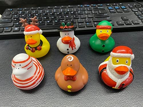 Christmas Rubber Ducks Holiday Bulk temáticos Duckies de borracha 2.5 - Para crianças favores para crianças, brinquedos de banho, Jeep Ducking, Presentes em massa para a sala de aula pela novidade 4E's Novelty