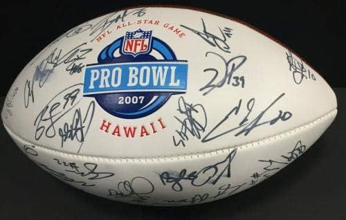 2007 AFC Pro Bowl Team assinou futebol 36 Auto Ladainian Tomlinson Rivers JSA - Bolsas de futebol autografadas