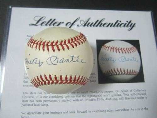 Mickey Mantle New York Yankees assinou o OAL Baseball PSA DNA Letra completa - bolas de beisebol autografadas