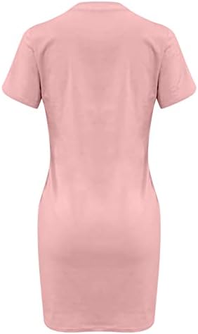 Vestidos de primavera nokmopo para mulheres 2023 Moda longa Moda de cor sólida impressa no pescoço redondo casual Vestido curto curto