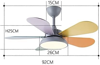 Ventilador de teto cutyz com luzes, moderna luz do ventilador de teto LED com controle remoto, lâmpada de ventilador de arte em cores