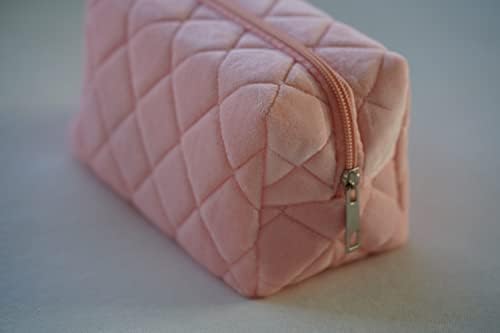 Bolsa de maquiagem rosa acolchoada/bolsa cosmética
