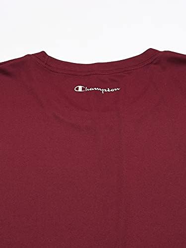 Camiseta de esporte seco duplo de campeão, camiseta de tripulação, camiseta de manga curta masculina