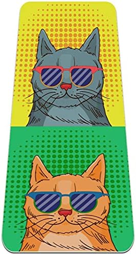 Siebzeh óculos gatos pop art prêmio grosso de ioga mato ecológico saúde e fitness non slip tapete para todos os tipos de yoga e pilates de exercício