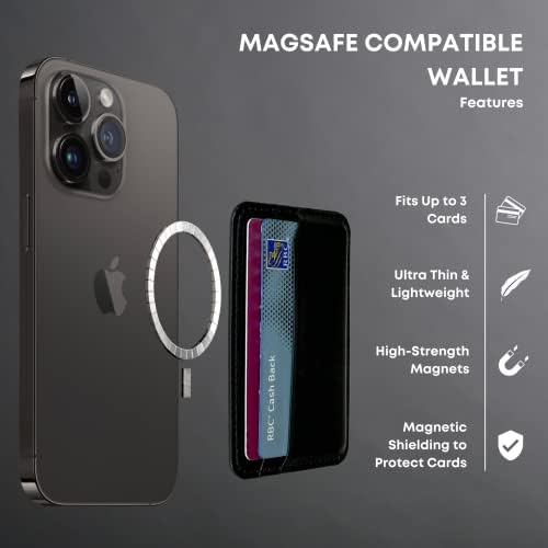 VECI 2-em-1 Magsafe compatível com carteira bifold de masculino com carteira/cartão destacável-design modular com seção slim e magnética para uso com iPhone