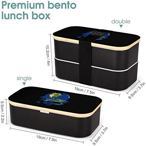 Lunhana de camada dupla derretida da Terra Bento com utensílios de utensílios de almoço empilhável Inclui 2 contêineres