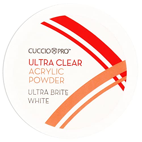 Cuccio Pro Ultra Clear acrílico em pó - Ultra Brite White 1,6 oz