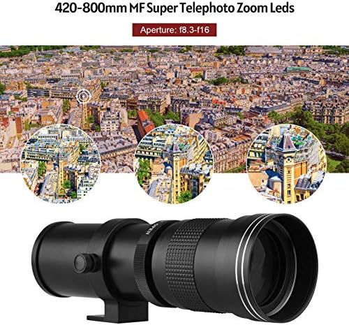Câmera mf super telefoto lente zoom f/8.3-16 420-800mm Montagem T2 com anel de montagem AI Ring Universal 1/4 Substituição de rosca