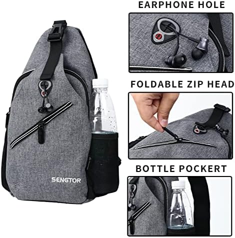 Sengtor impermeável pequeno sling crossbody backpack, mochila leve de uma alça, bolsa de ombro crosspacody de crosspody via viagem para caminhada Daypack
