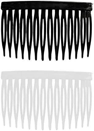 Qiaononai zd115 10 pcs/conjunto noiva tiara véil pente plástico preto branco transparente garfo combs pêlos de turbante