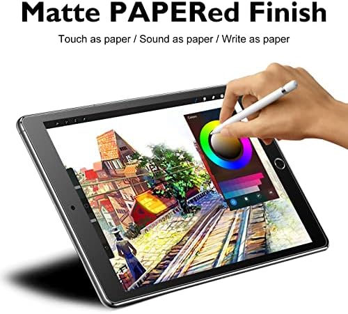 Esanik 2 pacote como protetor de tela de vidro de papel para iPad 9/8th/7th Geração de vidro temperado 9h protetor de tela com acabamento fosco para escrever escrita