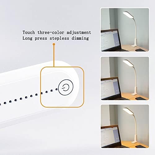 Lâmpada de mesa Yclznb, lâmpada de mesa LED, 5W, interruptor de toque, ajuste de três cores, escurecimento de escuridão, lâmpada portátil compacta para o quarto de escritório de estudo.