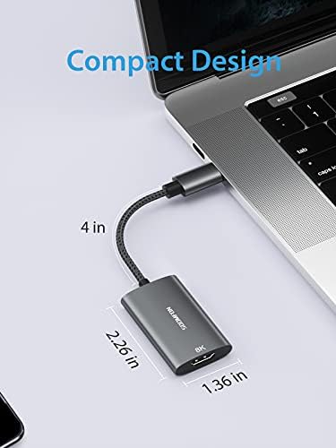 Soomfon USB C a HDMI Adaptador 8K HDMI para USB Tipo C Adaptador 4K@120Hz Compatível para MacBook Pro/Air, iPad Pro, iPad Air, Dell XPS, Surface Pro 7, Samsung Galaxy S20 e mais